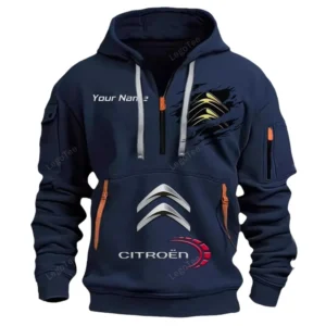 Citroen Half Zip Hoodie CAR113021425815, Best Gift for Him, Husband, Boyfriend - Navy