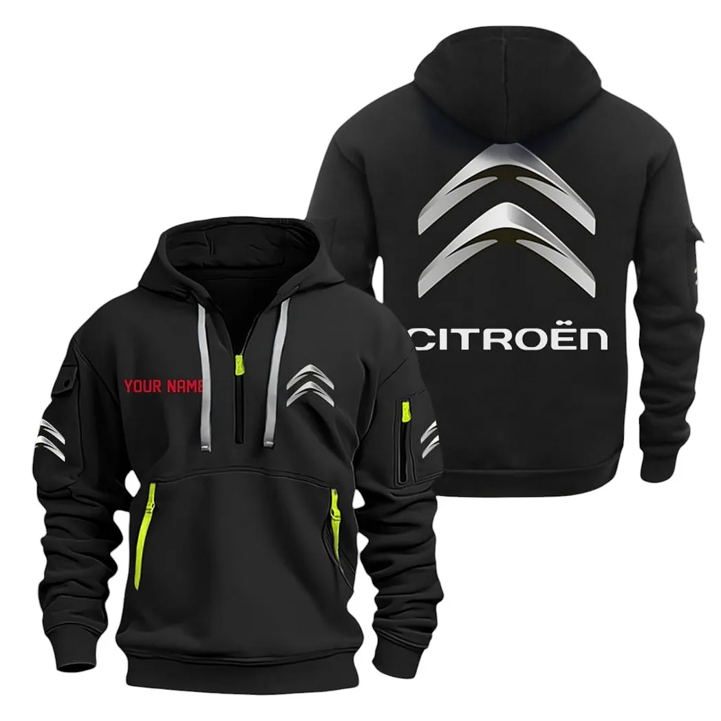 Citroen Half Zip Hoodie For Men, Gift For Citroen Lovers CAR20022125754 - Black