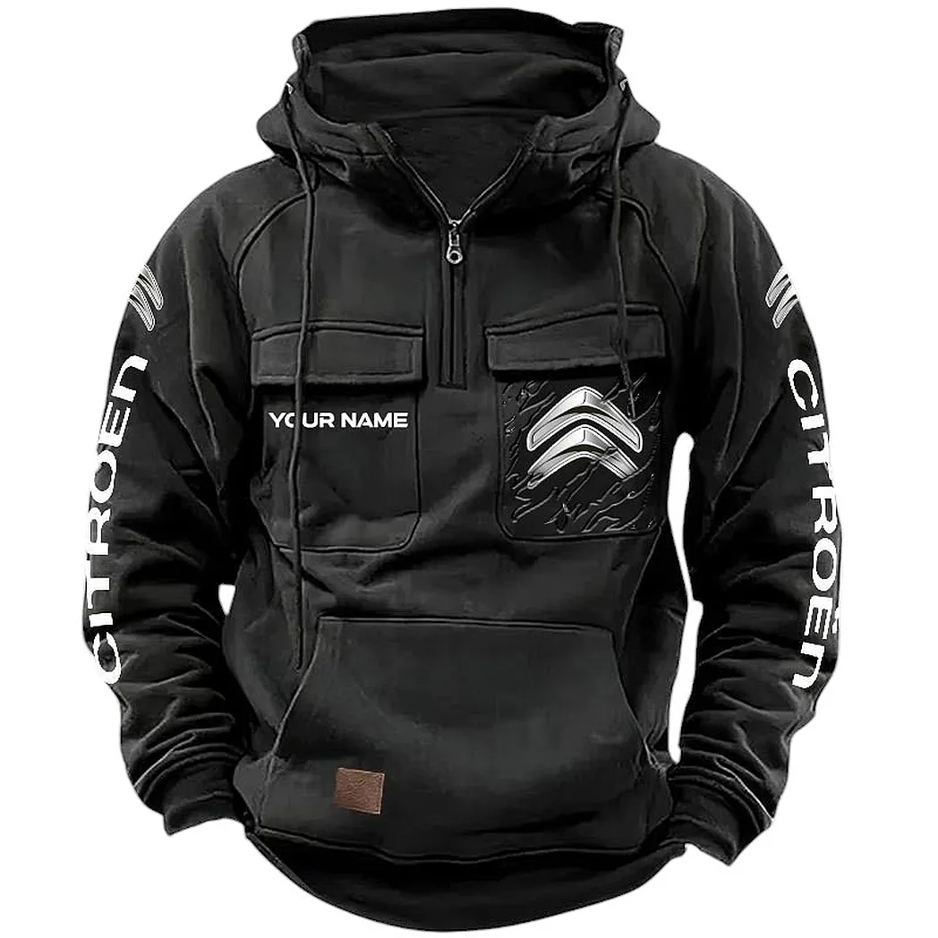 Citroen Hoodie Tactical Quarter Zip, Gift For Citroen Lovers CAR164022425145 - Black