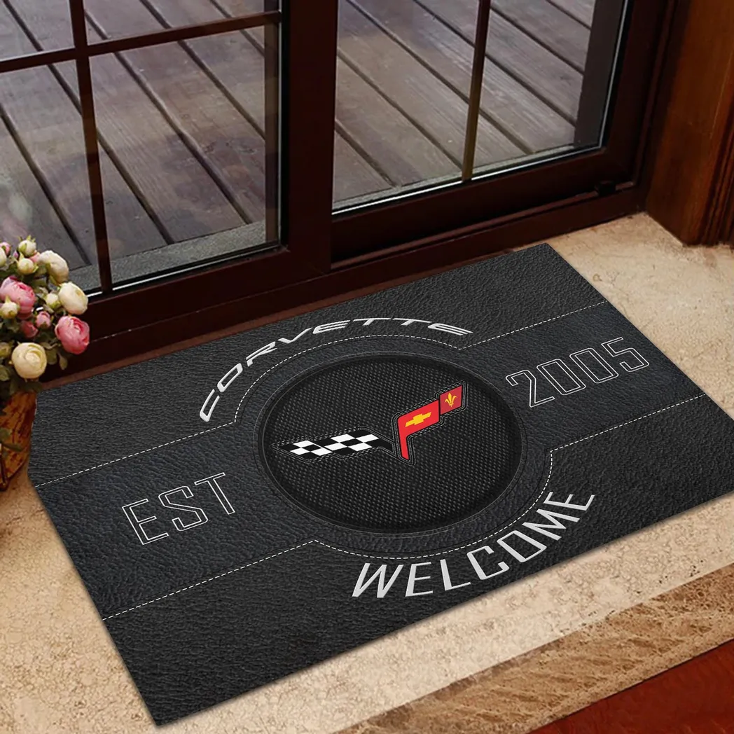 Corvette C6 Doormat, Gift For Corvette C6 Lovers, Gift For Him, Husband, Boyfriend CAR16902262512 - Black