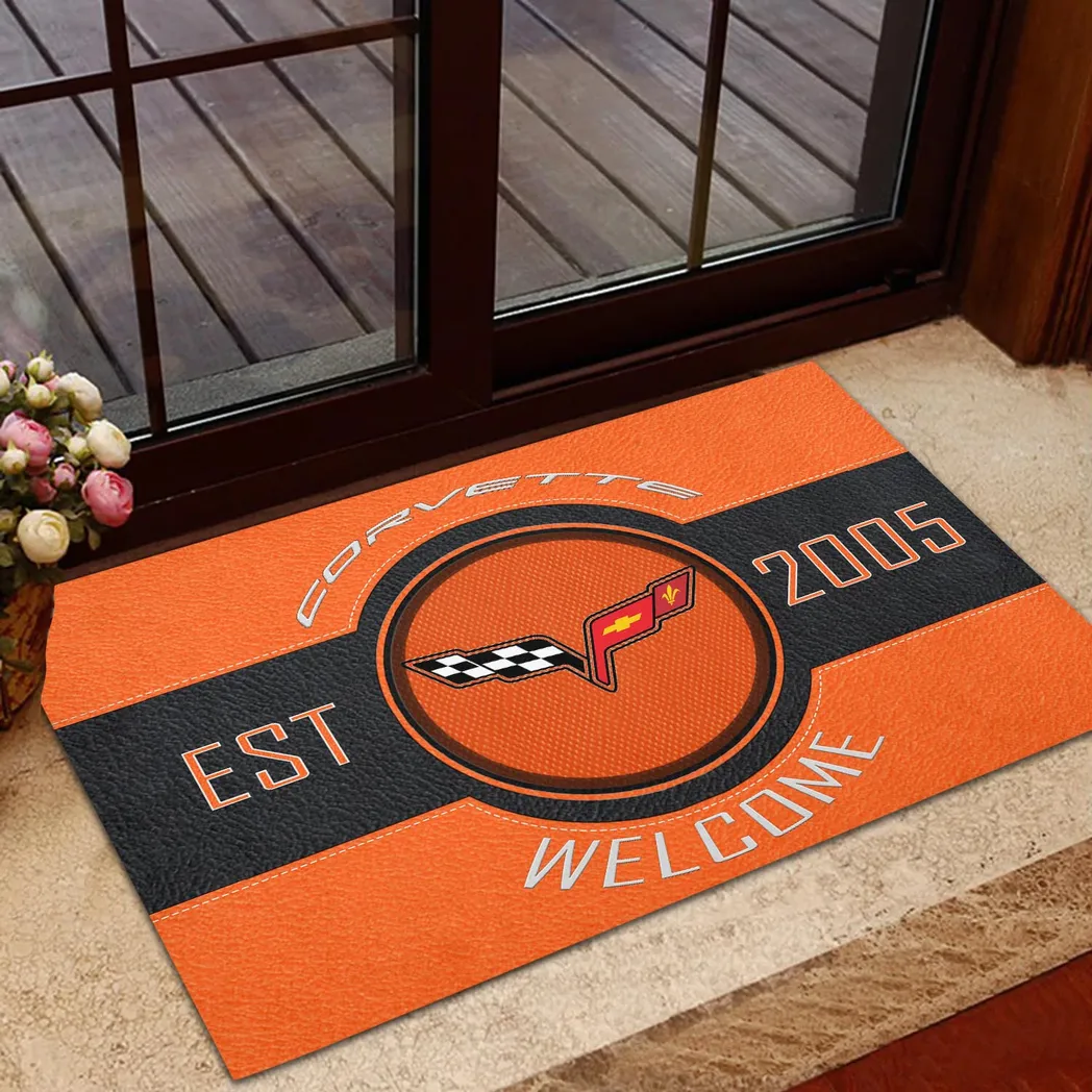 Corvette C6 Doormat, Gift For Corvette C6 Lovers, Gift For Him, Husband, Boyfriend CAR16902262512 - Orange