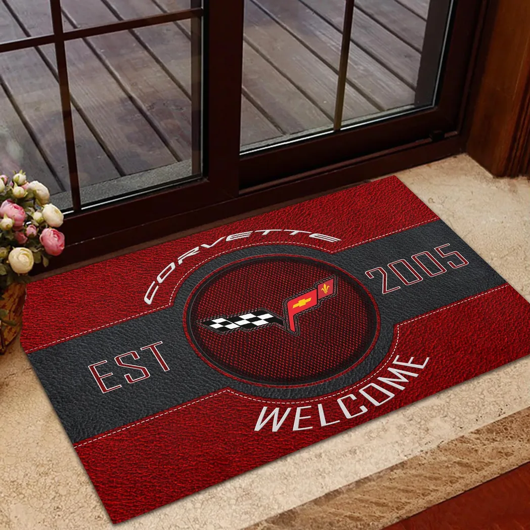 Corvette C6 Doormat, Gift For Corvette C6 Lovers, Gift For Him, Husband, Boyfriend CAR16902262512 - Red