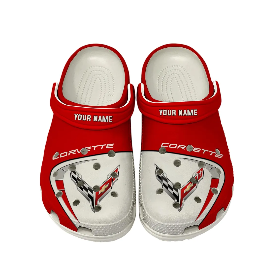 Corvette Crocs, Gift For Corvette Lover, Gift For Him, Husband, Boyfriend CAR16802262514 - White