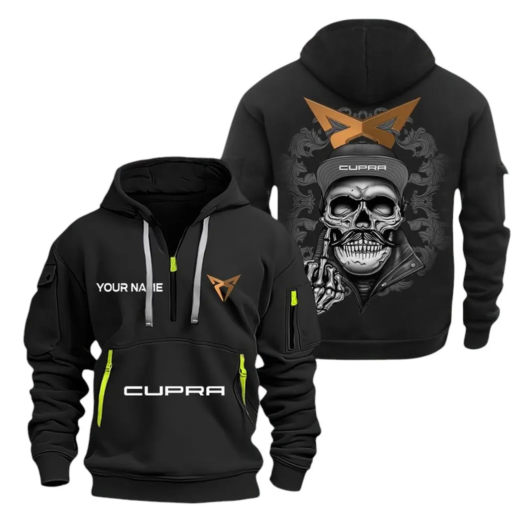 Cupra Half Zip Hoodie For Men, Gift For Cupra Fan CAR166022625120 - Black