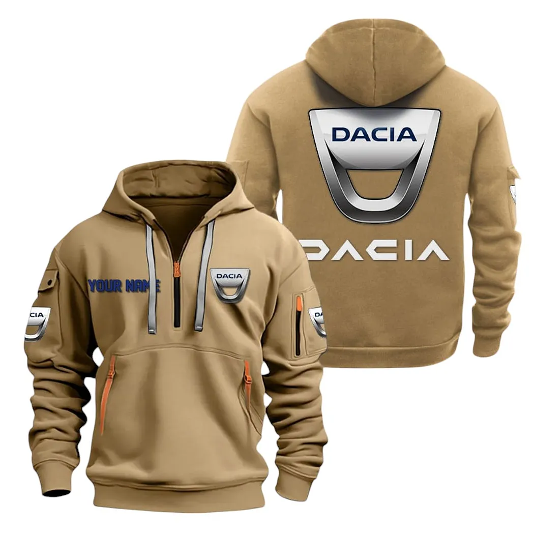 Dacia Half Zip Hoodie For Men, Gift For Dacia Lovers CAR20022125734 - Khaki