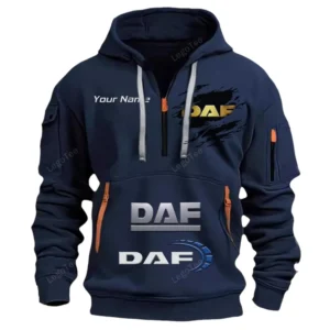 DAF Half Zip Hoodie CAR113021425830, Best Gift for Him, Husband, Boyfriend - Navy