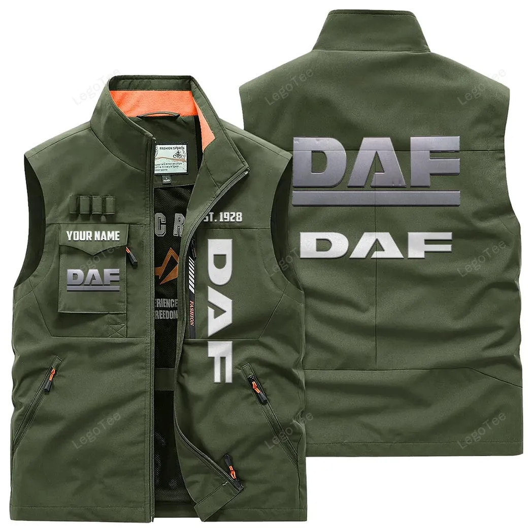 DAF Outdoor Sleeveless Vest, Gift For DAF Lovers, Gift For Him, Husband, Boyfriend - Army Green CAR132021325939-1