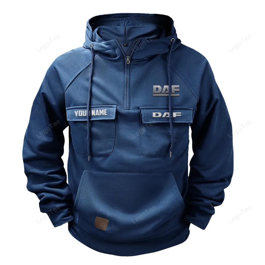 DAF Tactical Quarter Zip Hoodie, Gift For DAF Lovers, Gift For Him, Husband, Boyfriend - Dark Blue CAR109021425354-3