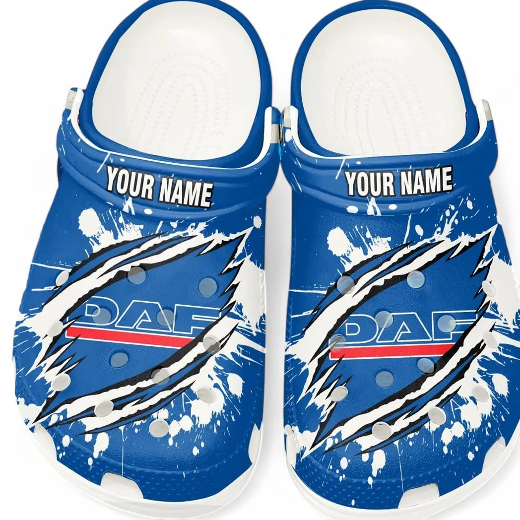 DAF Trucks Crocs, Gift For DAF Trucks Lovers, Gift For Him, Husband, Boyfriend CAR5602192521 - White