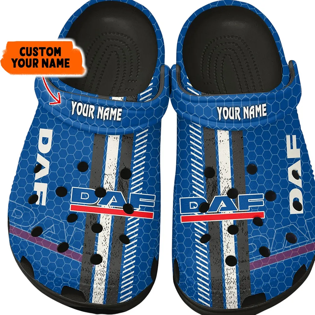 DAF Trucks Crocs Shoes Gift For DAF Trucks Lovers, Birthday Gift For Husband, Boyfriend CAR82022025583 - Black