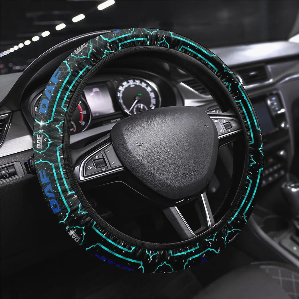 DAF Trucks Steering Wheel Cover, Gift For DAF Trucks Fan CAR146021725014 - Cyan