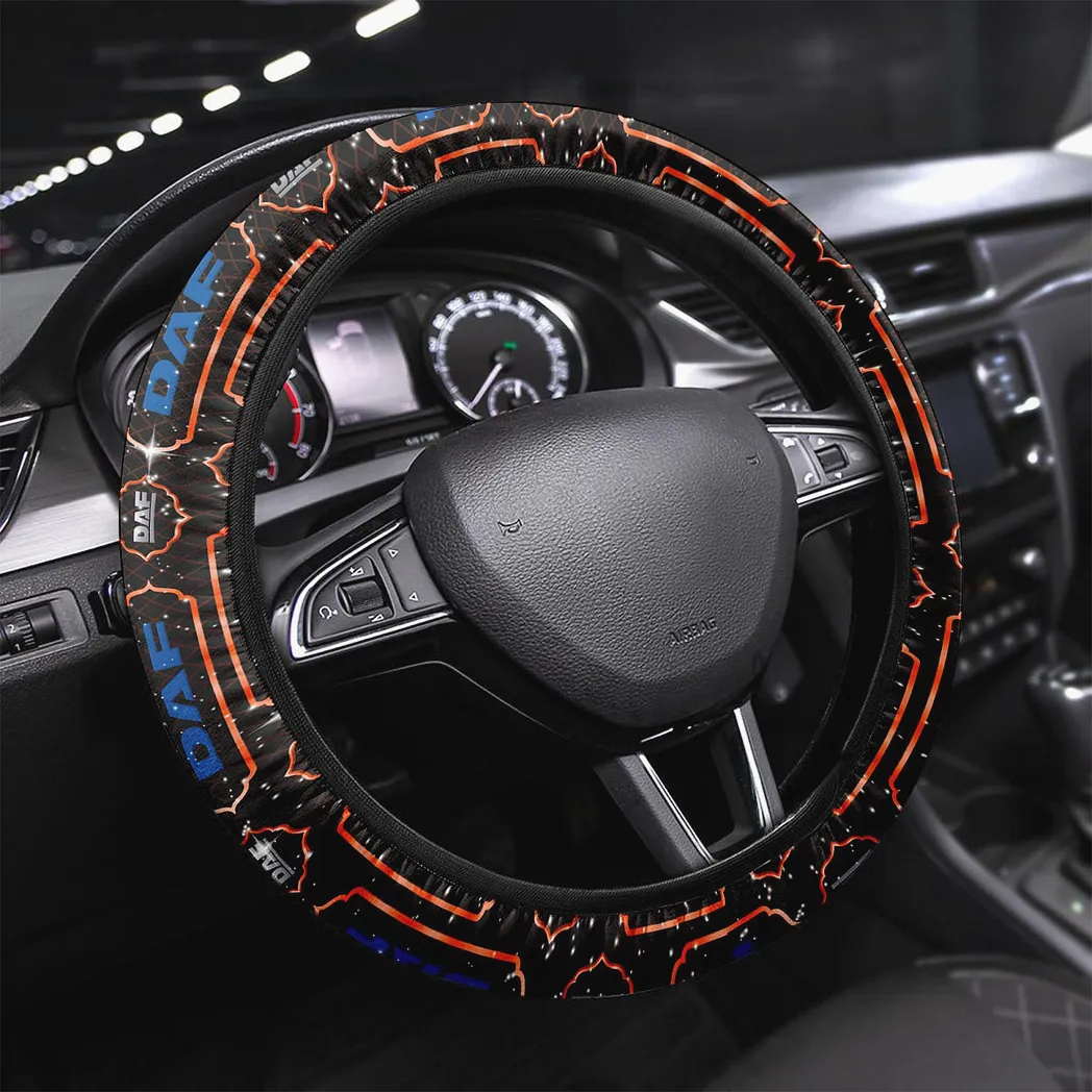 DAF Trucks Steering Wheel Cover, Gift For DAF Trucks Fan CAR146021725014 - Orange