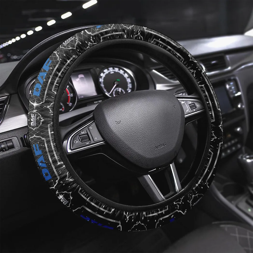 DAF Trucks Steering Wheel Cover, Gift For DAF Trucks Fan CAR146021725014 - White
