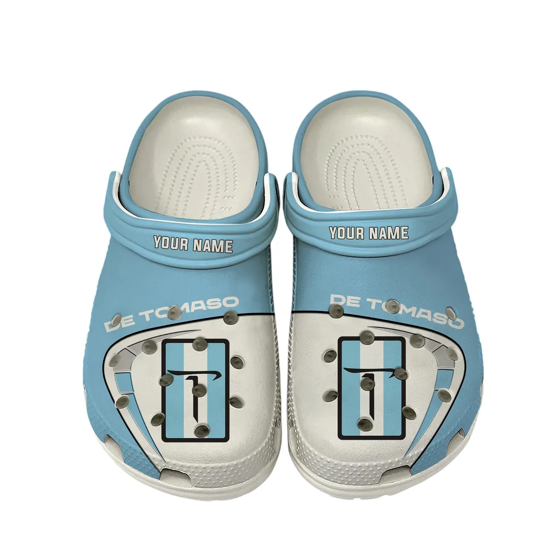 De Tomaso Crocs, Gift For De Tomaso Lover, Gift For Him, Husband, Boyfriend CAR16802262518 - White