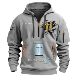 De Tomaso Half Zip Hoodie CAR113021425828, Best Gift for Him, Husband, Boyfriend - Gray
