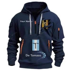 De Tomaso Half Zip Hoodie CAR113021425828, Best Gift for Him, Husband, Boyfriend - Navy