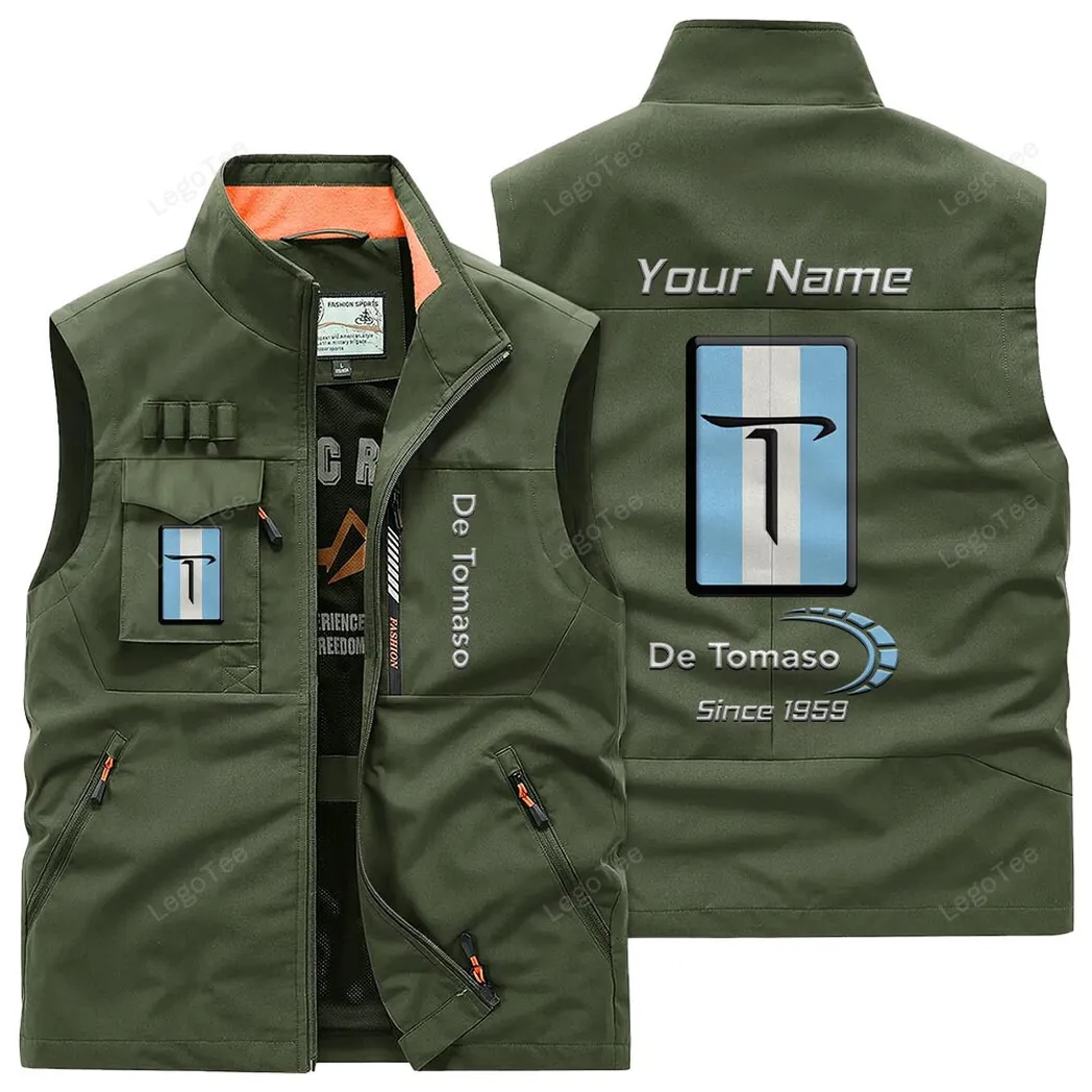 De Tomaso Outdoor Sleeveless Vest, Gift For De Tomaso Lovers, Gift For Him, Husband, Boyfriend - Army Green CAR131021325713-1