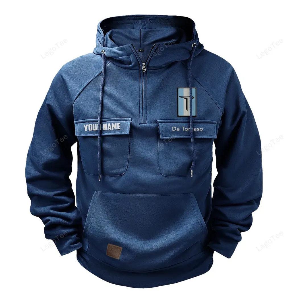 De Tomaso Tactical Quarter Zip Hoodie, Gift For De Tomaso Lovers, Gift For Him, Husband, Boyfriend - Dark Blue CAR109021425366-3