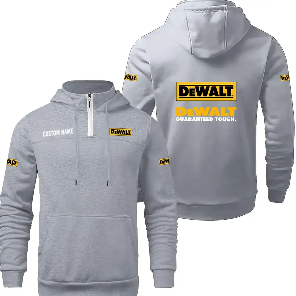 DeWalt Casual Stand up Collar Hoodie CAR0301022057, CAR All Over Print Casual Stand up Collar Hoodie - Grey