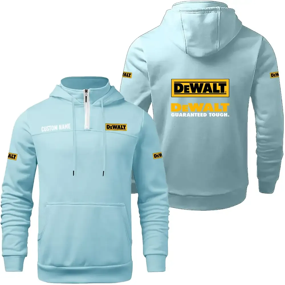 DeWalt Casual Stand up Collar Hoodie CAR0301022057, CAR All Over Print Casual Stand up Collar Hoodie - Light Blue