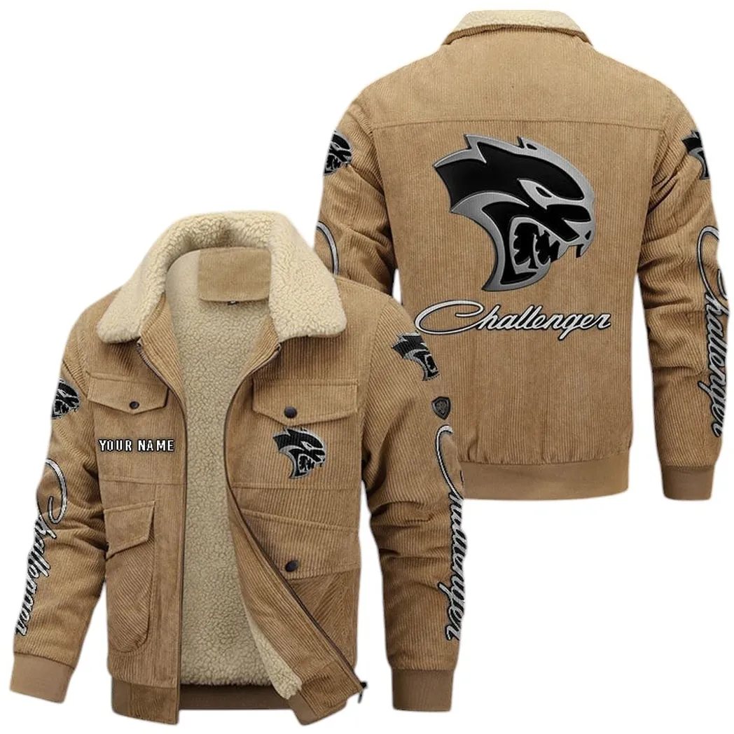 Dodge Challenger Corduroy Jacket For Men, Gift For Dodge Challenger Lovers CAR42022225610 - Khaki