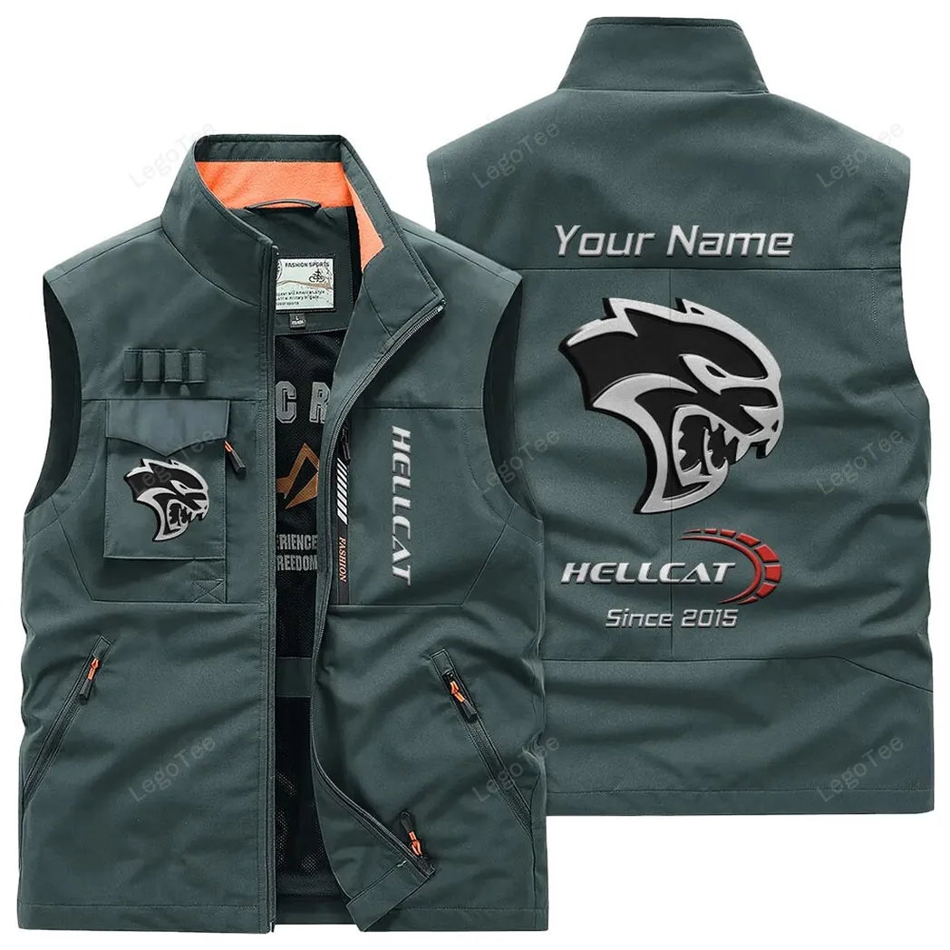 Dodge Challenger Hellcat Outdoor Sleeveless Vest, Gift For Dodge Challenger Hellcat Lovers, Gift For Him, Husband, Boyfriend - Bean Green CAR131021325717-2