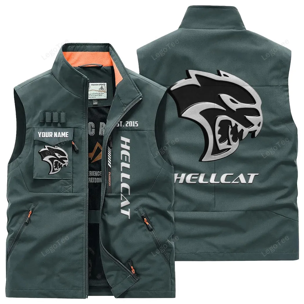 Dodge Challenger Hellcat Outdoor Sleeveless Vest, Gift For Dodge Challenger Hellcat Lovers, Gift For Him, Husband, Boyfriend - Bean Green CAR132021325925-2
