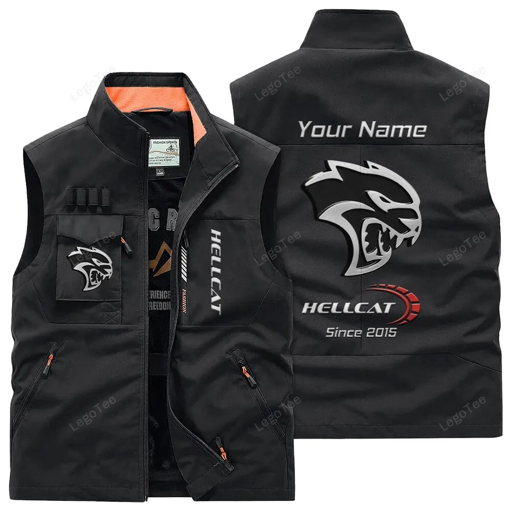 Dodge Challenger Hellcat Outdoor Sleeveless Vest, Gift For Dodge Challenger Hellcat Lovers, Gift For Him, Husband, Boyfriend - Black CAR131021325717-3