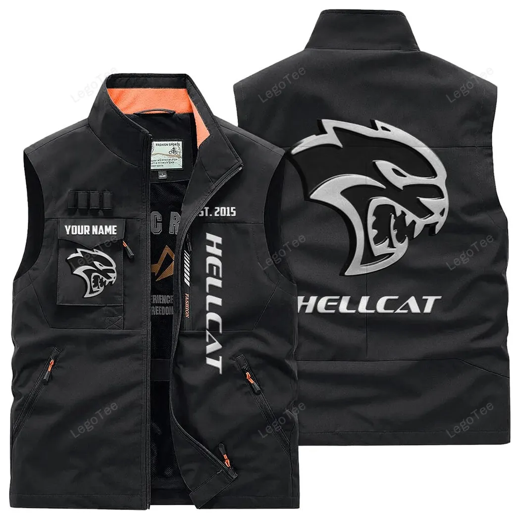 Dodge Challenger Hellcat Outdoor Sleeveless Vest, Gift For Dodge Challenger Hellcat Lovers, Gift For Him, Husband, Boyfriend - Black CAR132021325925-3