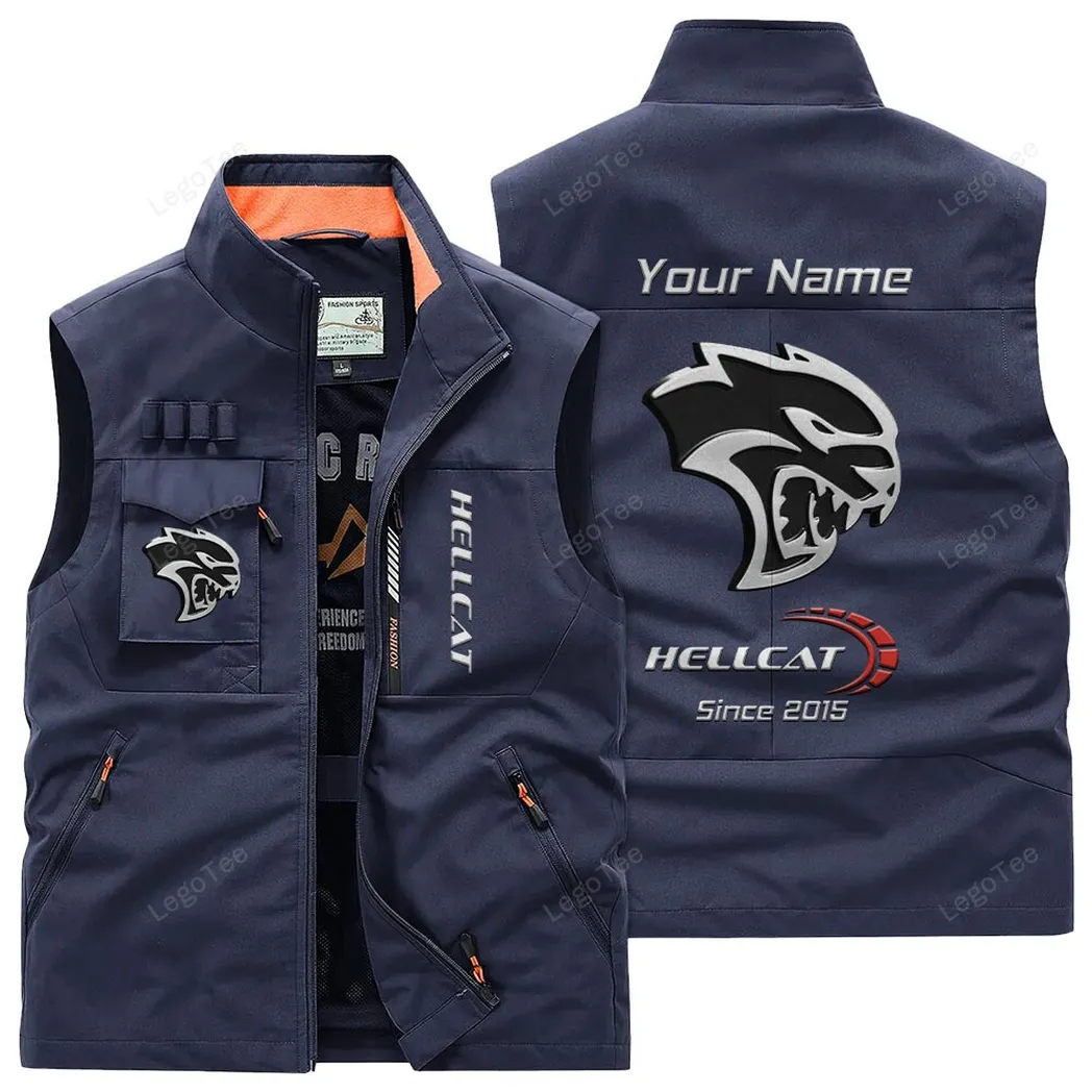 Dodge Challenger Hellcat Outdoor Sleeveless Vest, Gift For Dodge Challenger Hellcat Lovers, Gift For Him, Husband, Boyfriend - Navy CAR131021325717-5