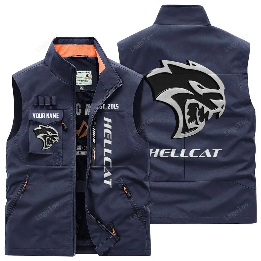 Dodge Challenger Hellcat Outdoor Sleeveless Vest, Gift For Dodge Challenger Hellcat Lovers, Gift For Him, Husband, Boyfriend - Navy CAR132021325925-5