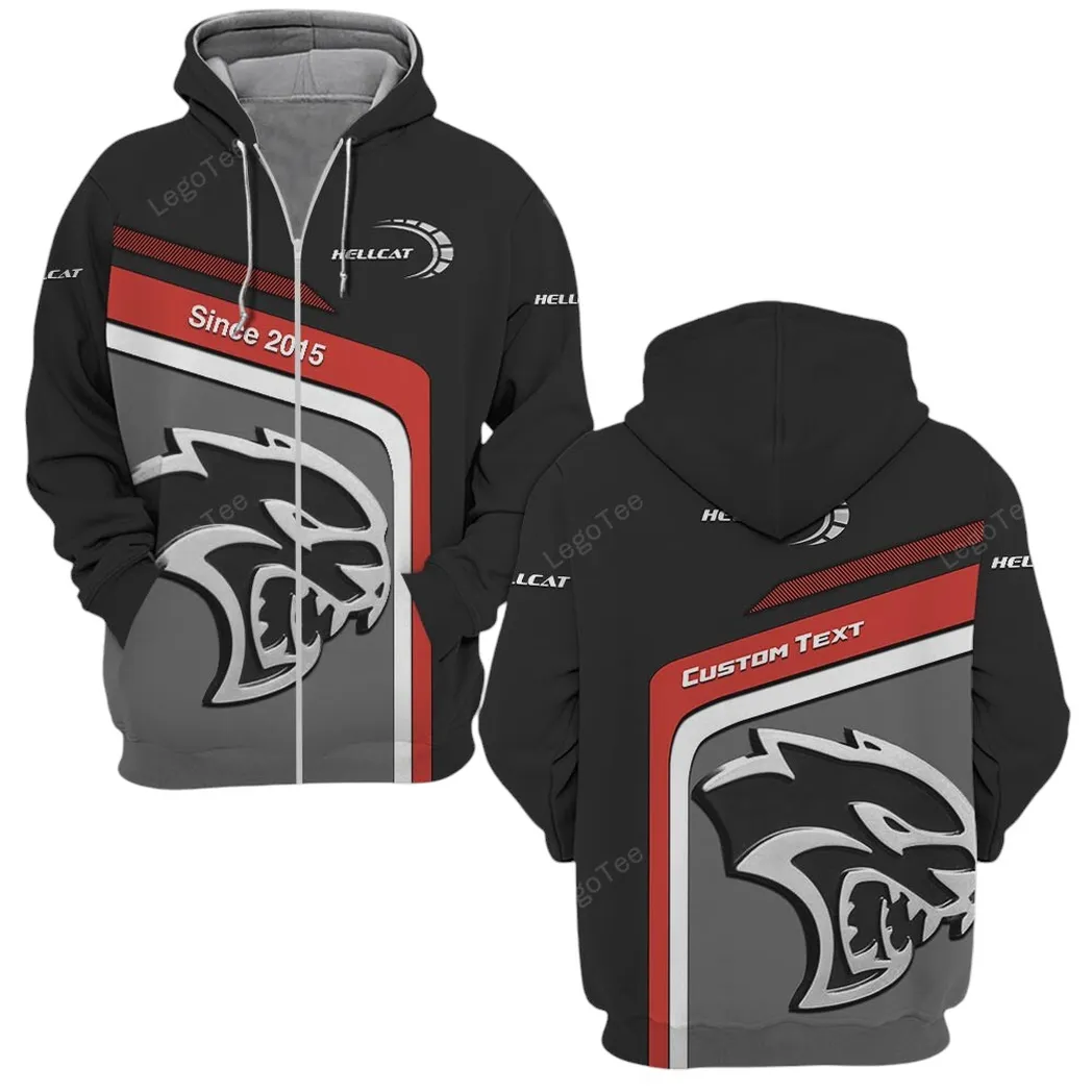 Dodge Challenger Hellcat Zipper Hoodie, Gift For Dodge Challenger Hellcat Lovers, Gift For Him, Husband, Boyfriend CAR11103032529
