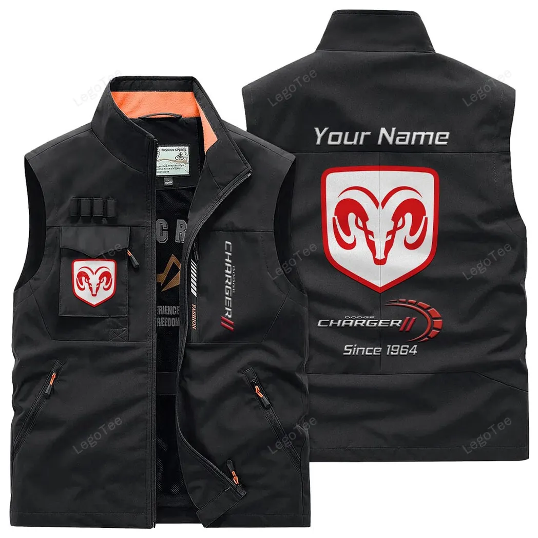Dodge Charger Outdoor Sleeveless Vest, Gift For Dodge Charger Lovers, Gift For Him, Husband, Boyfriend - Black CAR131021325693-3