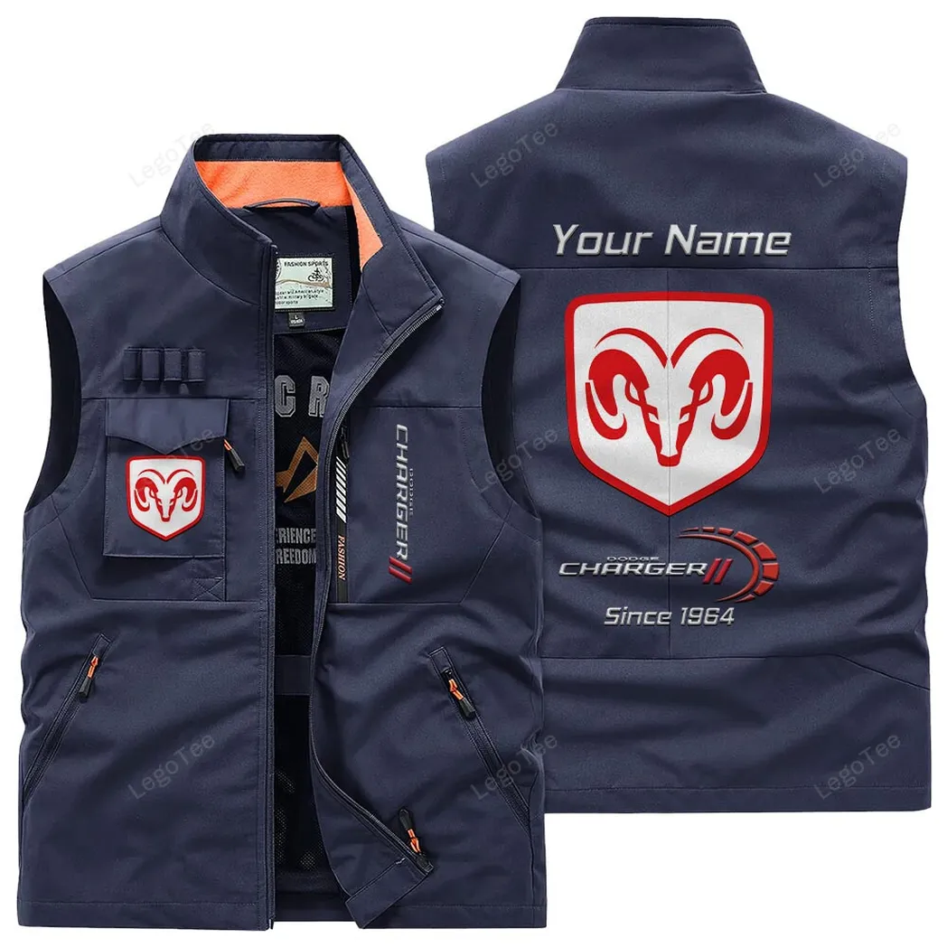 Dodge Charger Outdoor Sleeveless Vest, Gift For Dodge Charger Lovers, Gift For Him, Husband, Boyfriend - Navy CAR131021325693-5