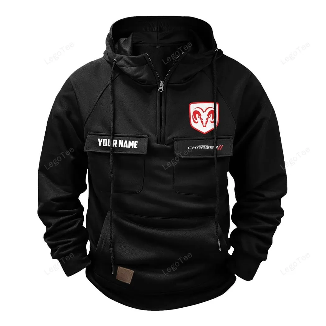 Dodge Charger Tactical Quarter Zip Hoodie, Gift For Dodge Charger Lovers, Gift For Him, Husband, Boyfriend - Black CAR109021425392-2
