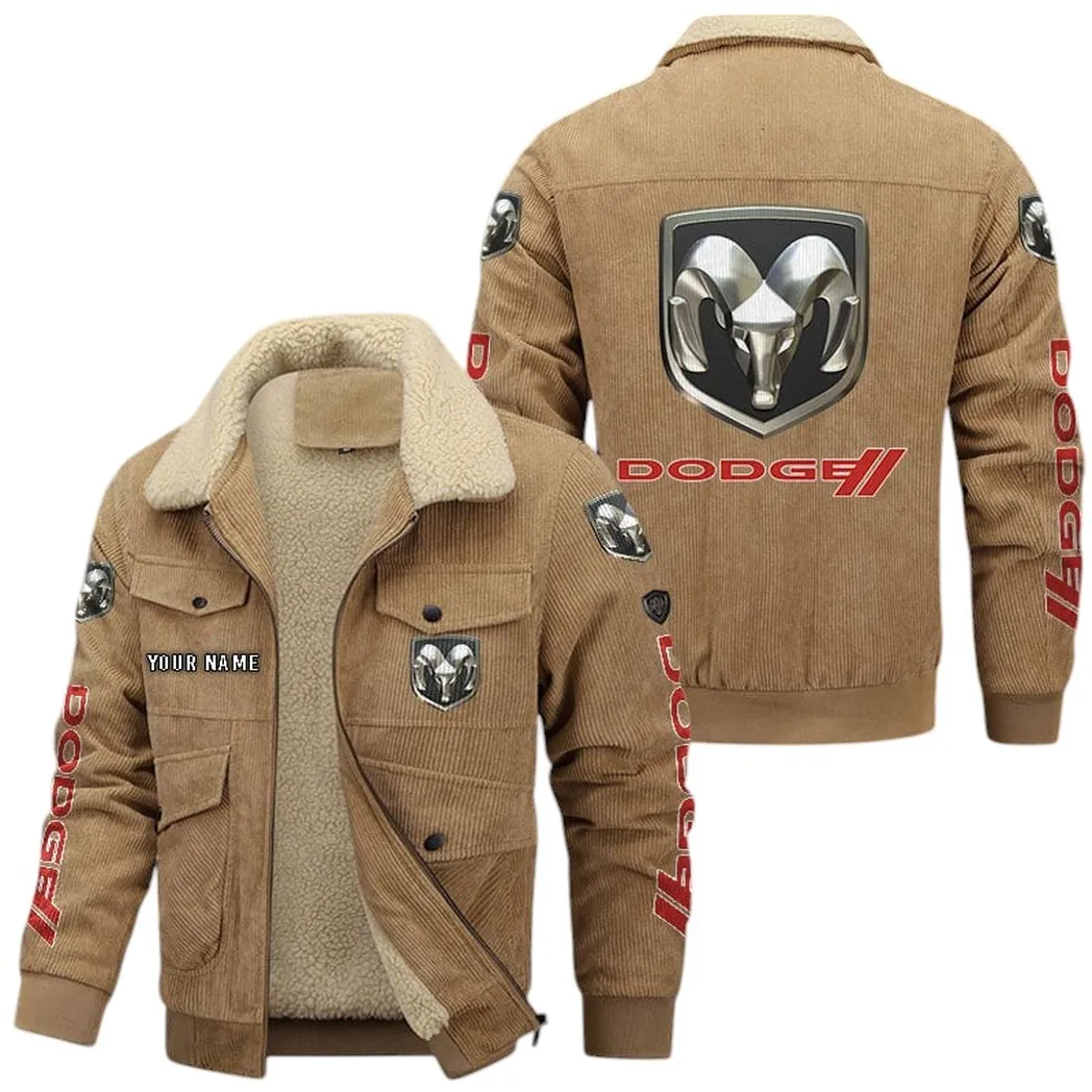 Dodge Corduroy Jacket For Men, Gift For Dodge Lovers CAR149022225905 - Khaki