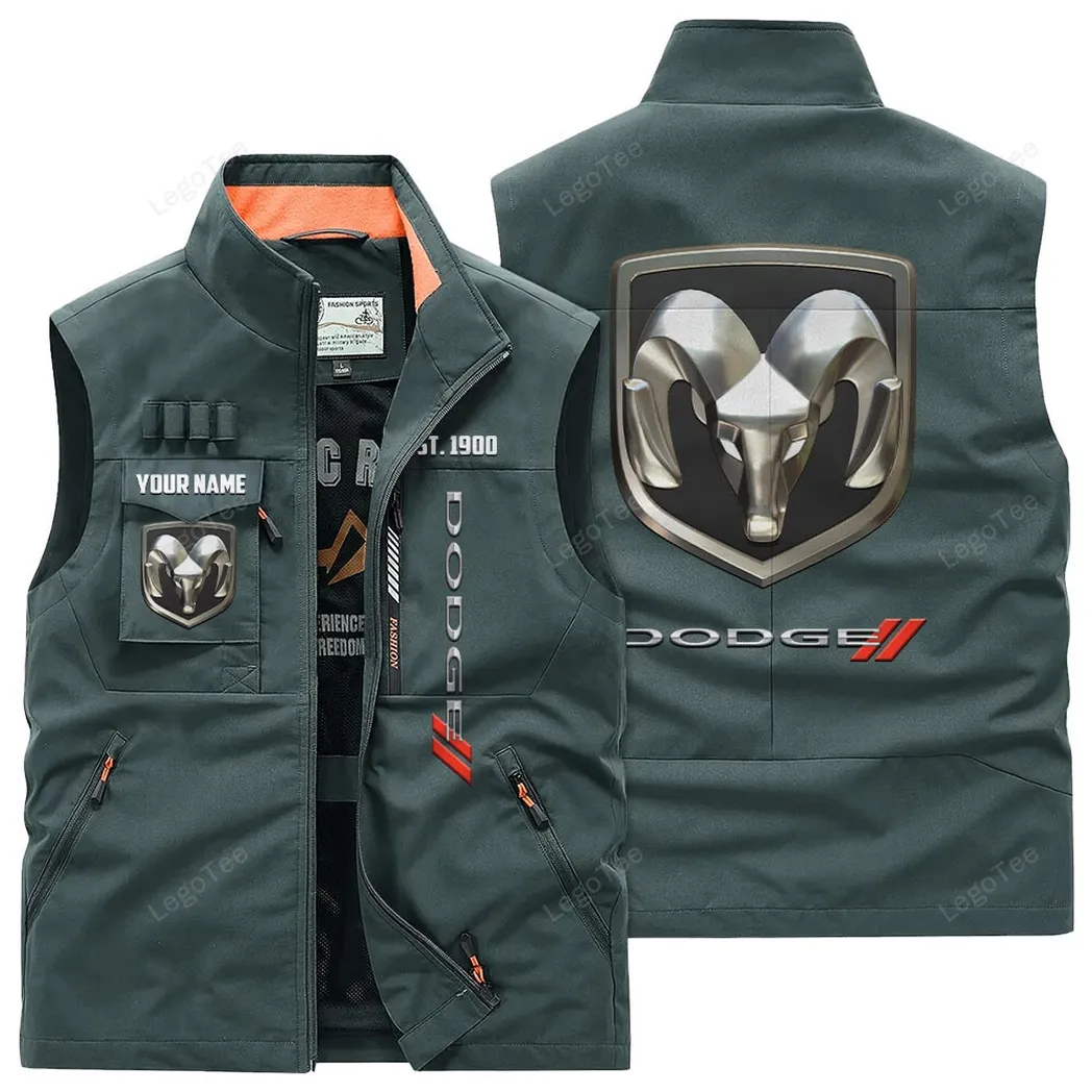 Dodge Outdoor Sleeveless Vest, Gift For Dodge Lovers, Gift For Him, Husband, Boyfriend - Bean Green CAR132021325927-2