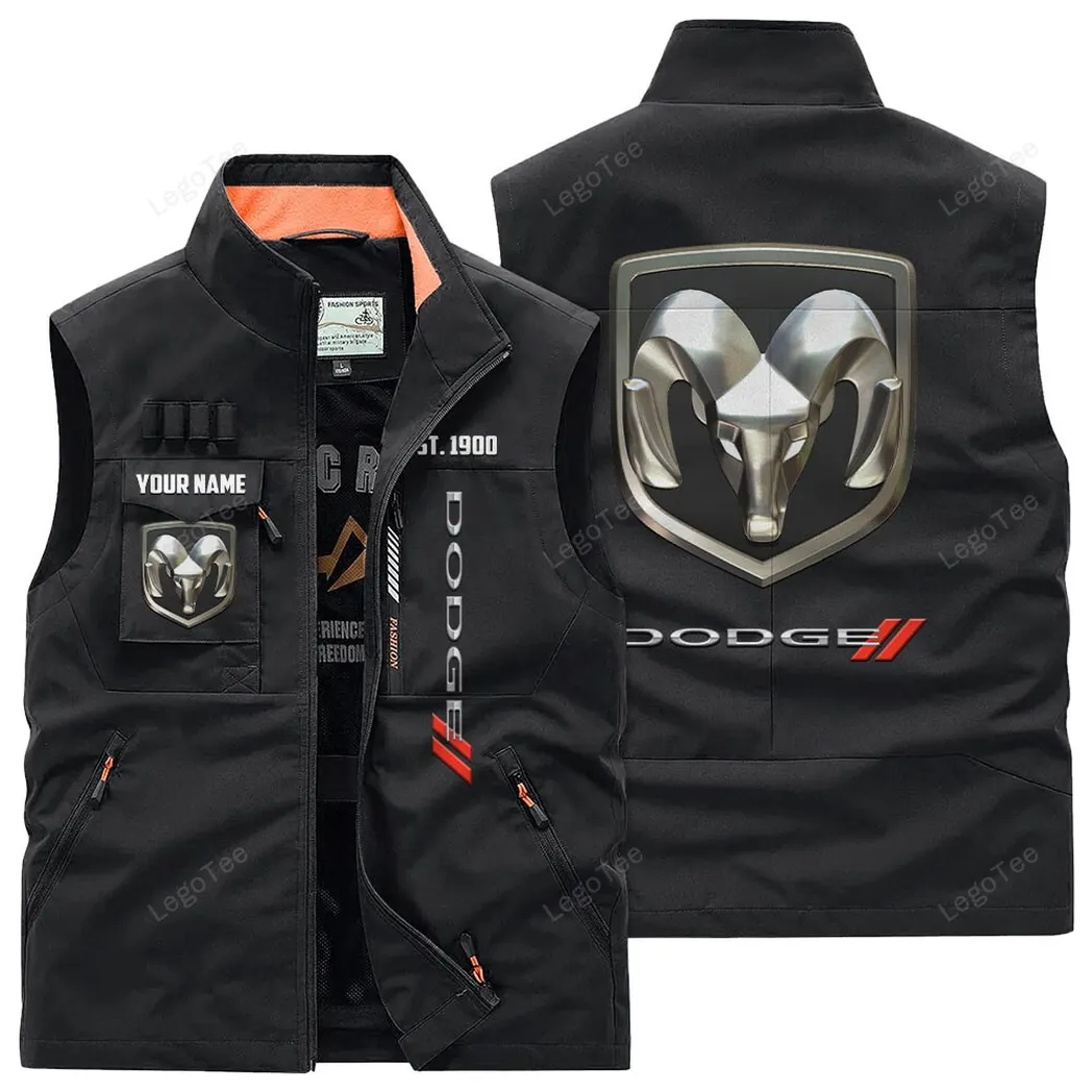 Dodge Outdoor Sleeveless Vest, Gift For Dodge Lovers, Gift For Him, Husband, Boyfriend - Black CAR132021325927-3
