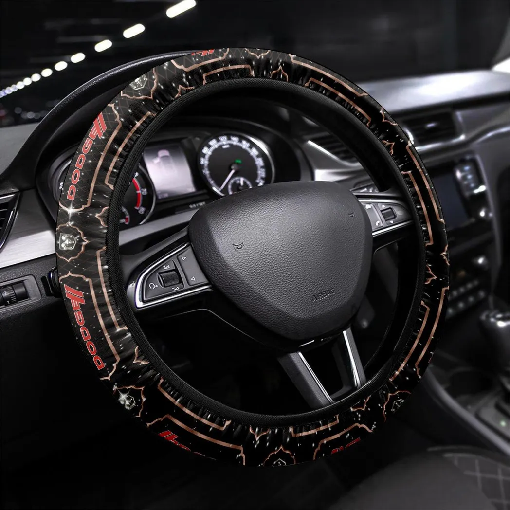 Dodge Steering Wheel Cover, Personalized Gifts For Him, Boyfriend, Husband - Brown CAR55021425307