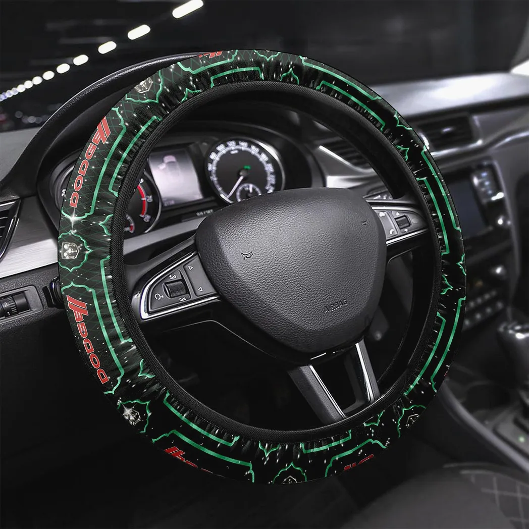 Dodge Steering Wheel Cover, Gift For Dodge Fan CAR146021725022 - Green