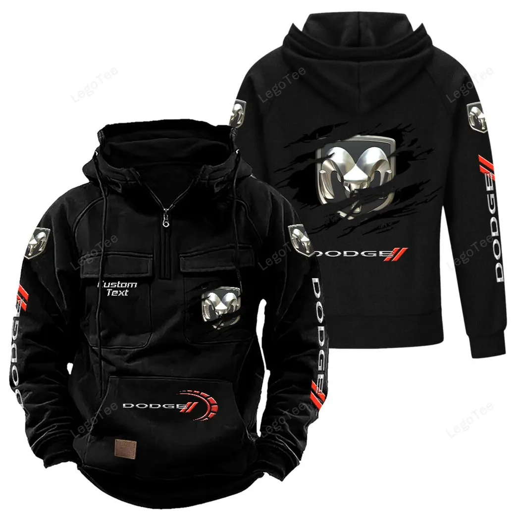 Dodge Tactical Quarter Zip Hoodie, Gift For Dodge Lovers, Gift For Him, Husband, Boyfriend - Black CAR122021425066-2