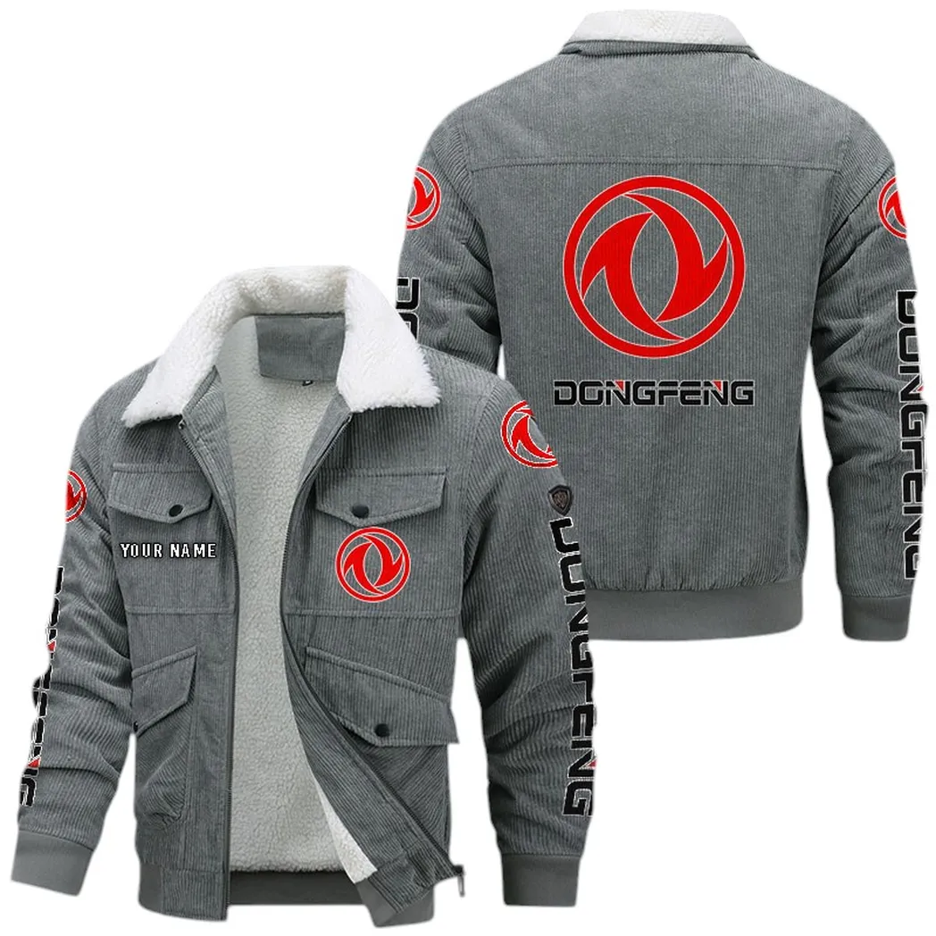 Dongfeng Corduroy Jacket For Men, Gift For Dongfeng Lovers CAR149022225907 - Gray