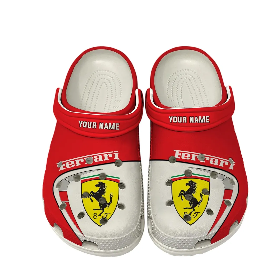 Ferrari Crocs, Gift For Ferrari Lover, Gift For Him, Husband, Boyfriend CAR16802262521 - White