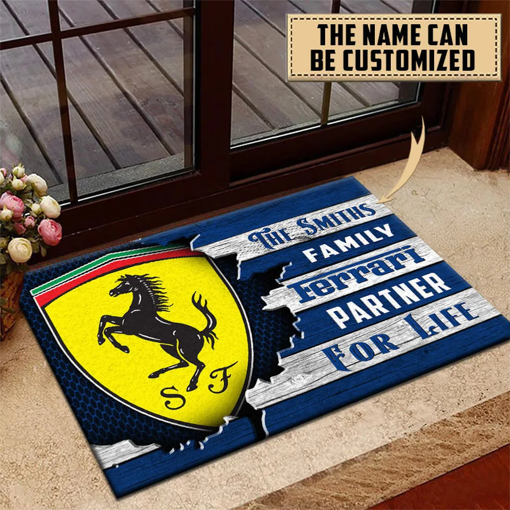 Ferrari Doormat, Gift For Ferrari Lovers, Gift For Him, Husband, Boyfriend - Blue CAR135021225337-1