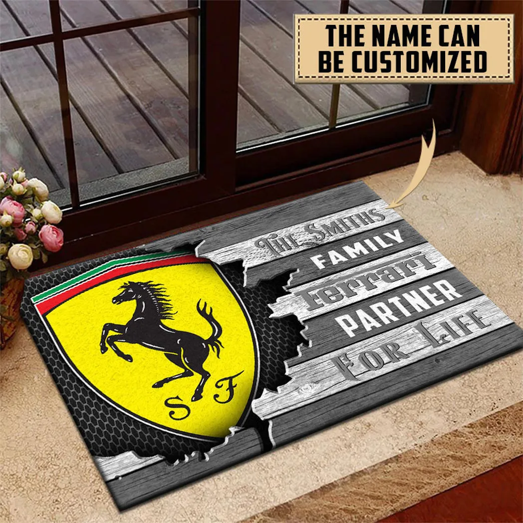 Ferrari Doormat, Gift For Ferrari Lovers, Gift For Him, Husband, Boyfriend - Gray CAR135021225337-4