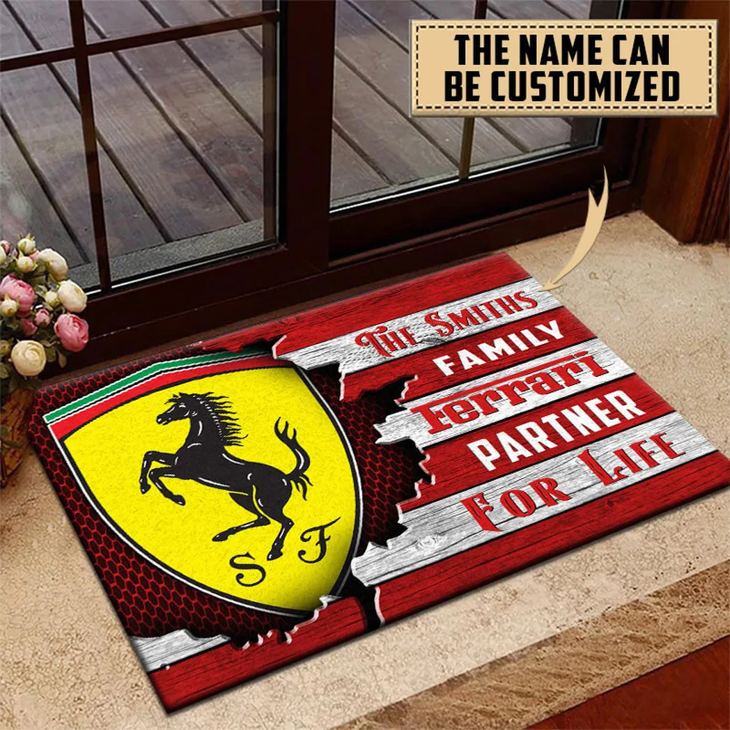 Ferrari Doormat, Gift For Ferrari Lovers, Gift For Him, Husband, Boyfriend - Red CAR135021225337-7