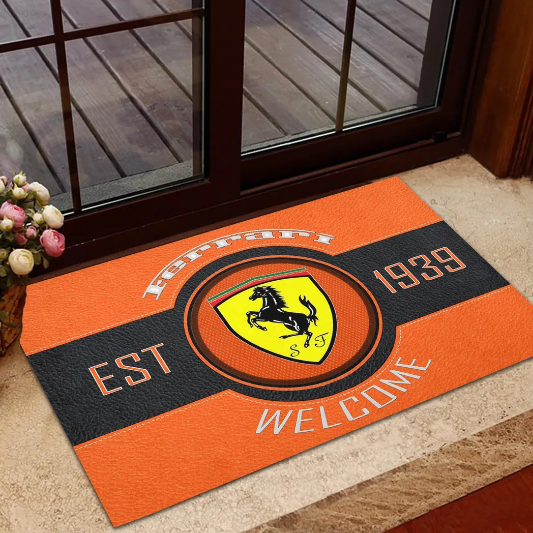 Ferrari Doormat, Gift For Ferrari Lovers, Gift For Him, Husband, Boyfriend CAR16902262520 - Orange