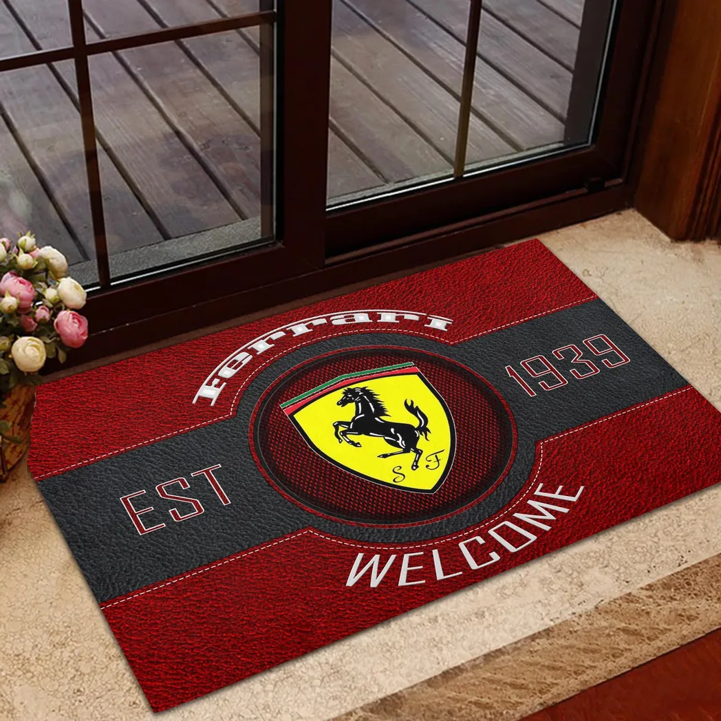 Ferrari Doormat, Gift For Ferrari Lovers, Gift For Him, Husband, Boyfriend CAR16902262520 - Red