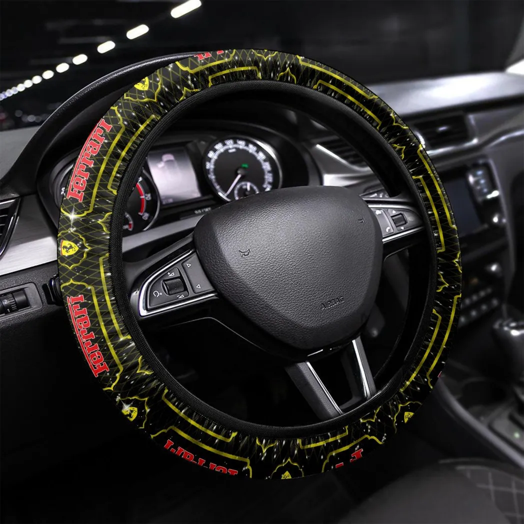 Ferrari Steering Wheel Cover, Personalized Gifts For Him, Boyfriend, Husband - Yellow CAR55021425231