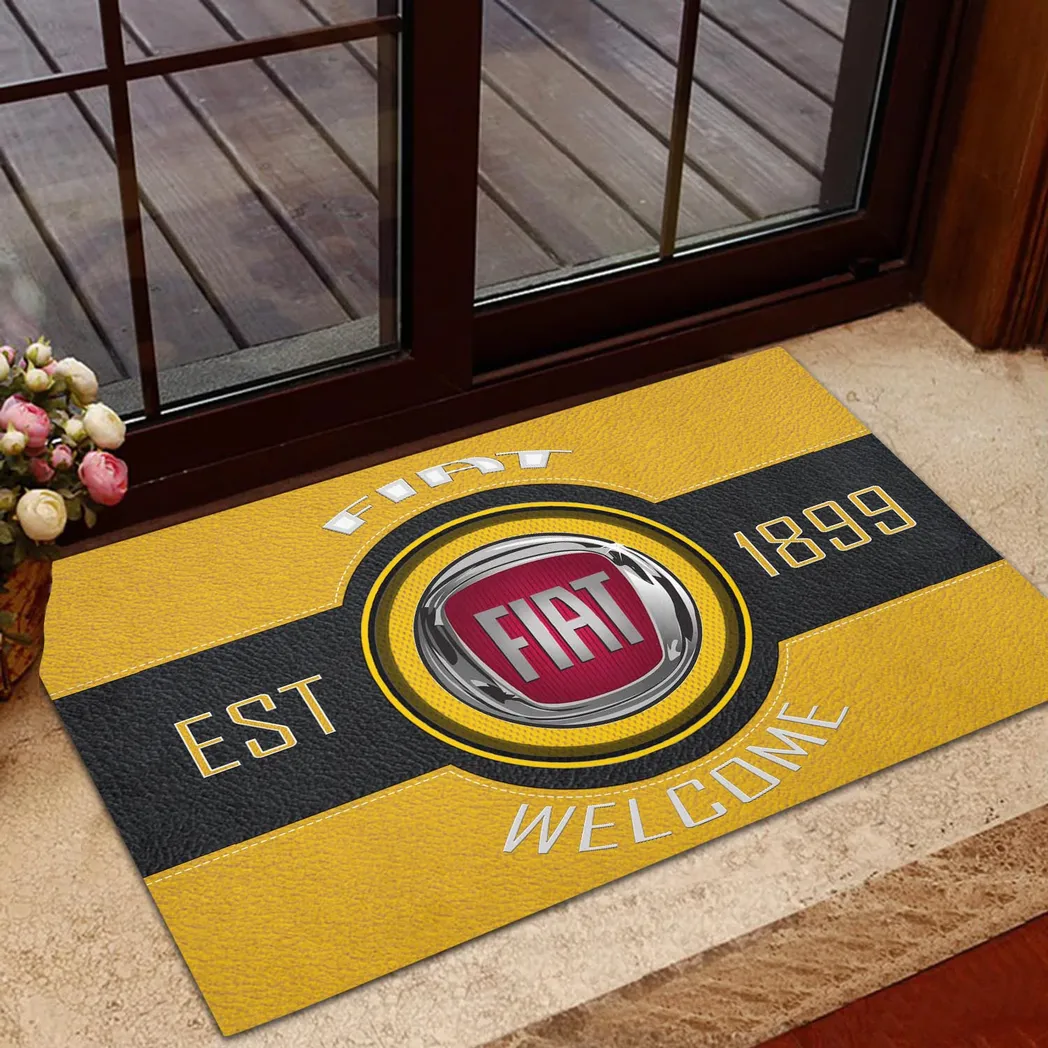 Fiat Doormat, Gift For Fiat Lovers, Gift For Him, Husband, Boyfriend CAR16902262521 - Yellow